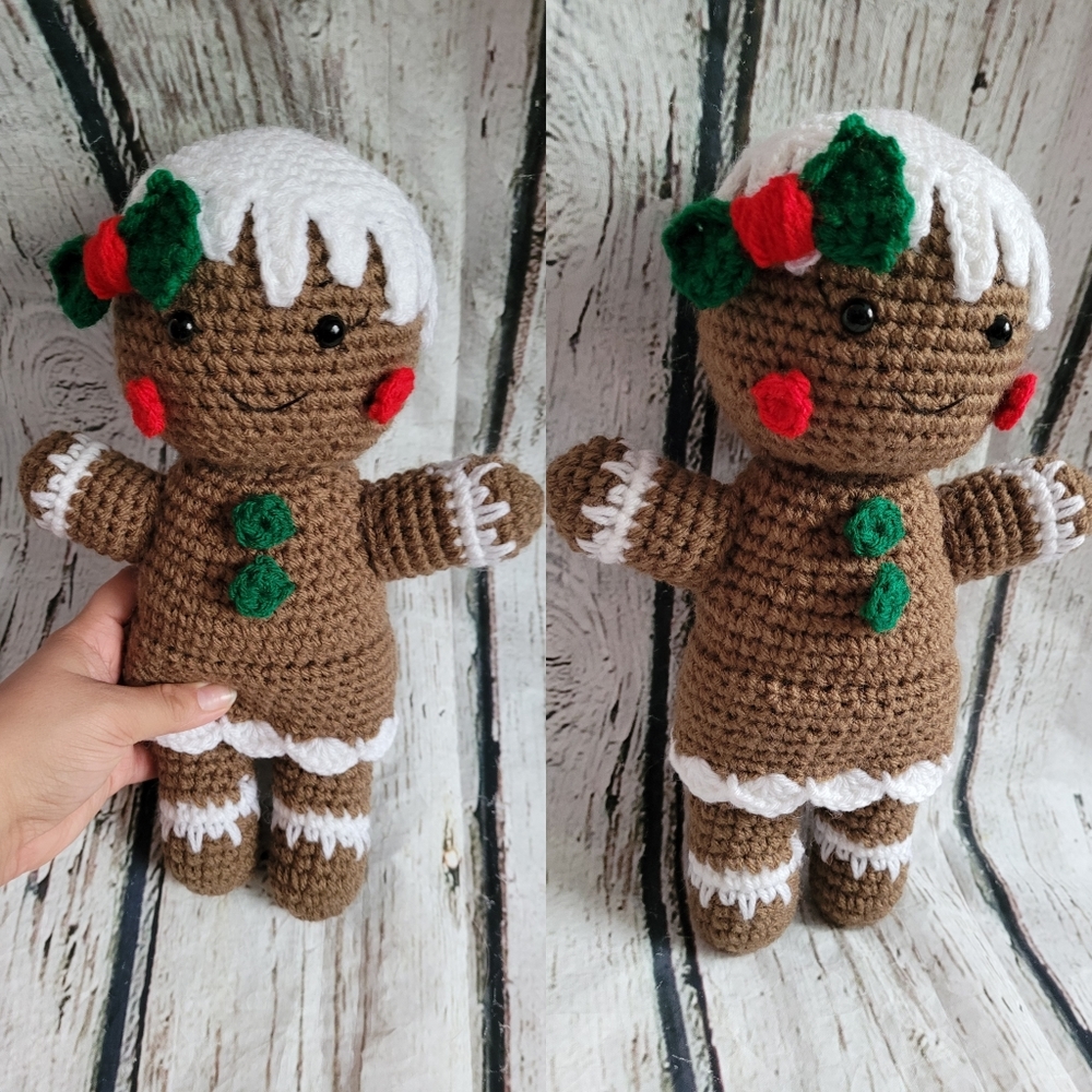Gingerbread Girl Crochet Christmas Amigurumi